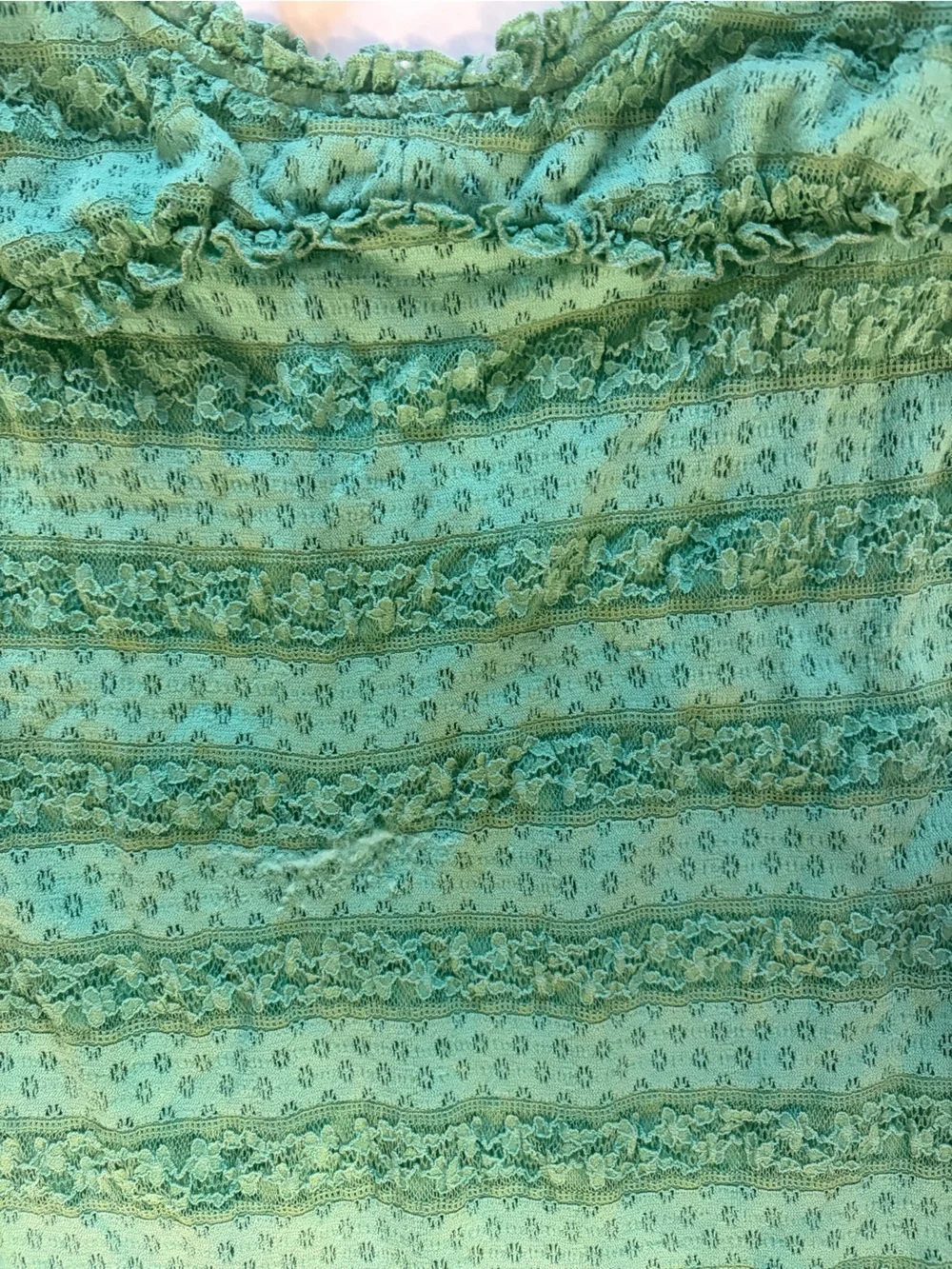 Green Patterned Knit Midi Dress